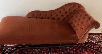A Chesterfield style chaise longue