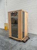 A new Ergo Balance II Sauna 1 to 2 persons. Power: 1.900 Watt Dimensions: 128x 115x 208 cm (WxDxH)