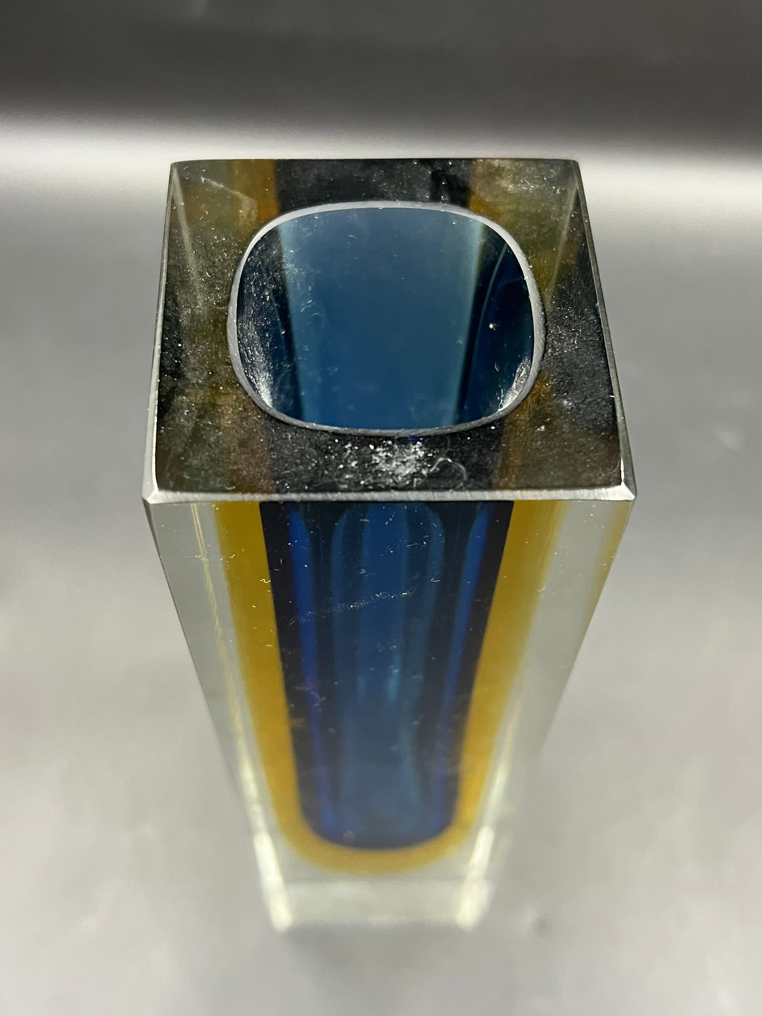 A Murano Sommerso glass, blue and yellow H 22cm - Image 3 of 3