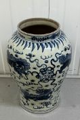 A Contemporary Chinese blue and white vase H 52cm