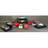 A selection of ten diecast vehicles, various styles, makers and conditions.