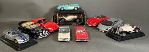 A selection of ten diecast vehicles, various styles, makers and conditions.