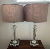 A pair of Perspex table lamps