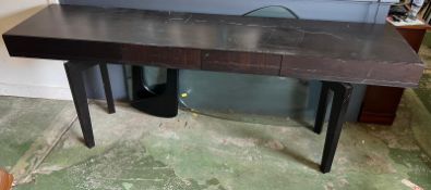 A three drawer contemporary console table AF (89cm H x 52cm D x 228 cm W)