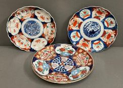 Three Imari plates