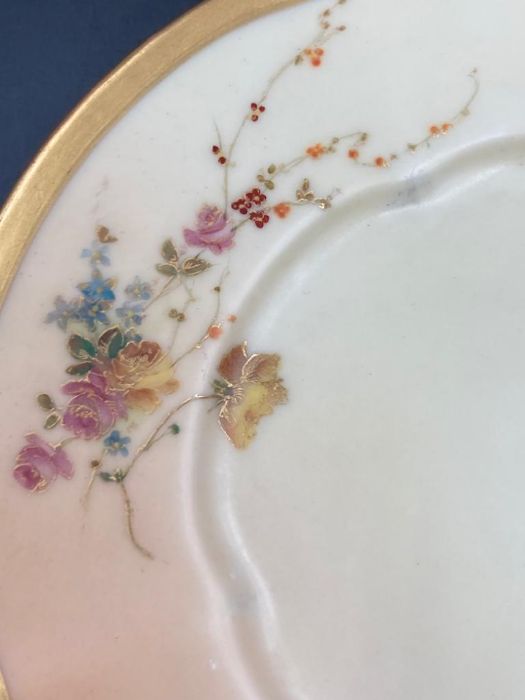 A Royal Worcester blush ivory side plate with floral decoration - Image 3 of 4