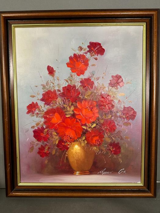 A Robert Cox still life of a vase of flowers