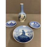 Two miniature Royal Copenhagen picture plates (Size Dia8cm), one Royal Copenhagen picture plate (