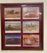 A framed selection of wild west prints (77cm x 86cm)