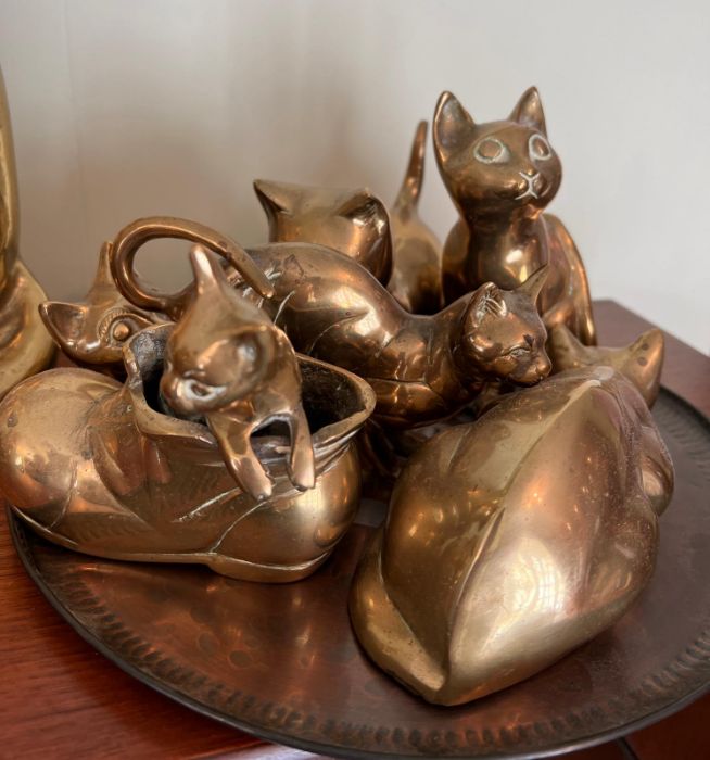 A selection of brass cats - Image 3 of 3