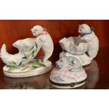 Three porcelain china statues