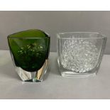 Two pieces of Art glass vases