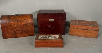 Four assorted wooden boxes, various styles and conditions