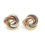 9 carat gold tricolour Italian circular earrings