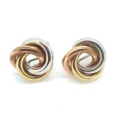 9 carat gold tricolour Italian circular earrings