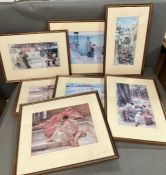 A selection of seven Lawrence Alma-Tadema prints.