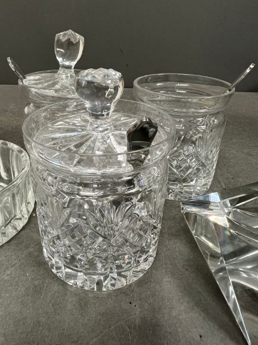 A selection of cut glass jars and pots - Image 2 of 2
