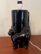 A ceramic black table lamp in the form of a cat (H35cm)