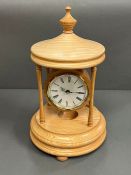 A light oak bandstand clock (H44cm)