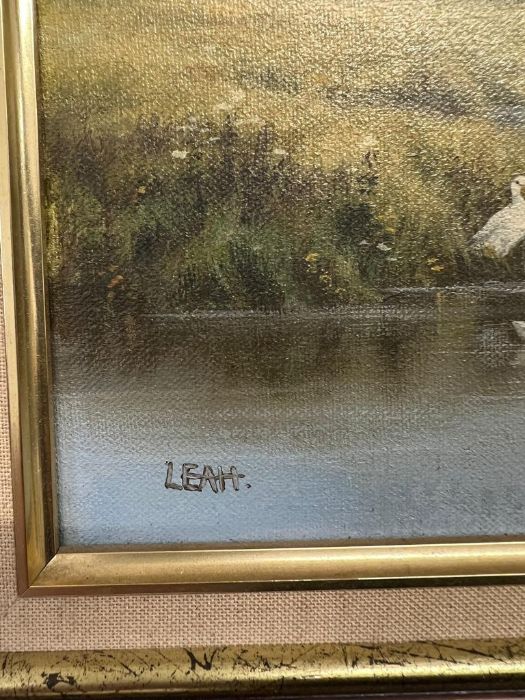 An oil on canvas of a river landscape in Ireland, Signed bottom left "Leah" - Image 3 of 5