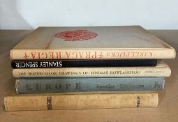 Five books with various book plates inside, Stanley Spencer, Europe, Brueghel etc