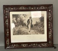 A framed plate of Ludvig Van Beethoven by Julius Schmid