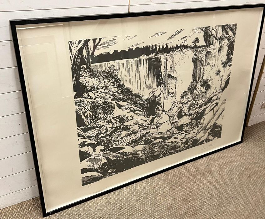 A wood cut print limited edition 6/30 signed lower right (109cm x 160cm) - Image 2 of 7