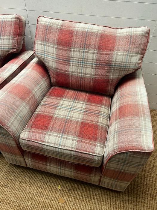 A pair of Next tartan cuddle chairs (H90cm W108cm D94cm) - Image 5 of 6