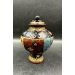 A Cloisonne lidded jar, approximate height 13cm