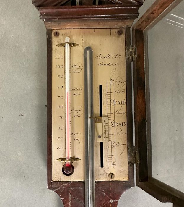 A mahogany John Barelli & Co stick barometer AF. - Image 2 of 6