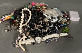 A selection of costume jewellery, various styles.