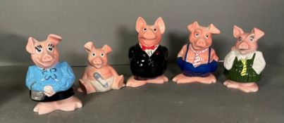 A set of five Wade Natwest Pig Moneyboxes.