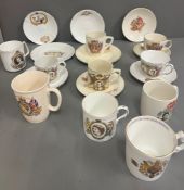 A selection of commemorative ware china, various monarchs.