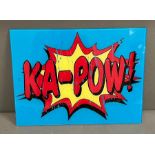 A glass tile KA-Pow sign (40cm x 30cm)