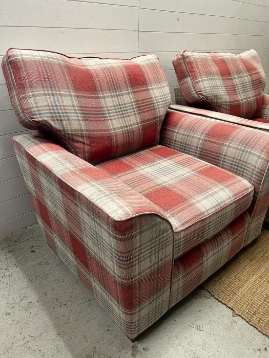 A pair of Next tartan cuddle chairs (H90cm W108cm D94cm) - Image 2 of 6