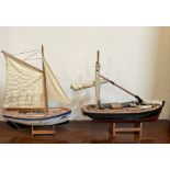 Two model barge boats H38cm W38cm)