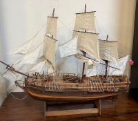 A wooden Galleon ship model (H70cm W88cm)