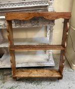 A pine wall hanging shelving unit (H107cm)