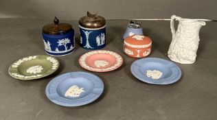 A selection of Wedgwood jasperware and a Portmerion Parian jug