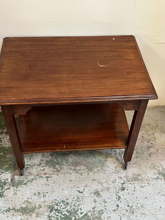 A Mid Century side table on wheels - Image 2 of 3