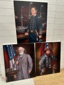 A set of three American Civil War portrais by William Meijer to include: Lames Ewell Brown 'Jeb'
