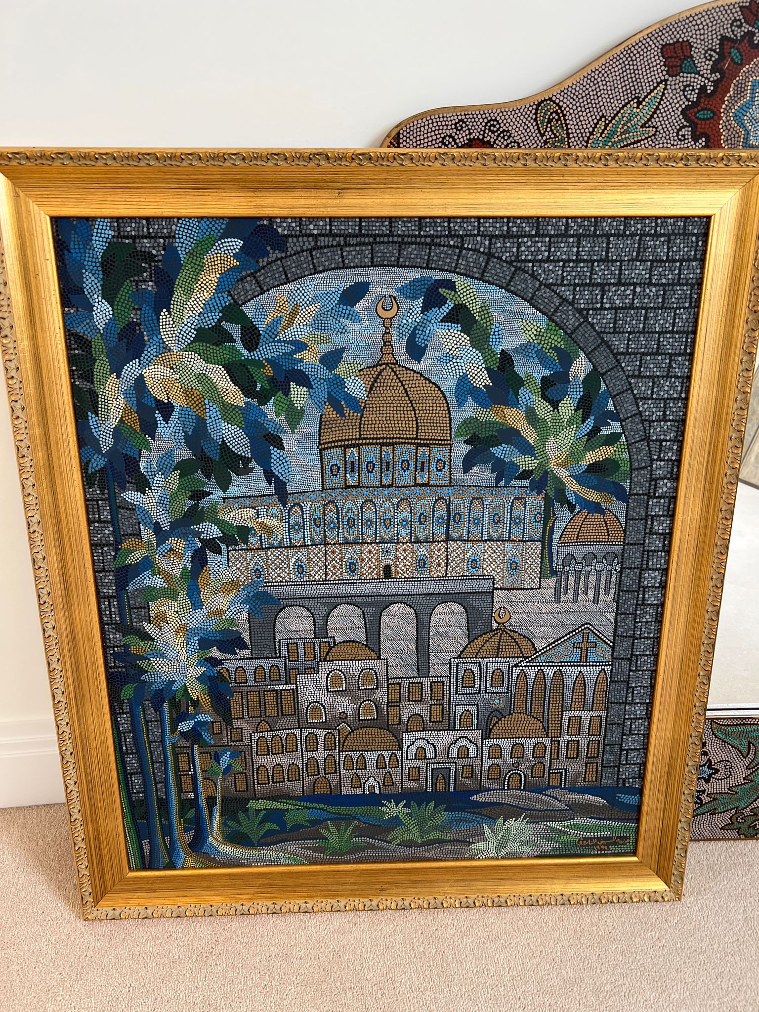 A mosaic style mirror (94cm x 72cm) and picture (42cm x 83cm) - Image 2 of 4