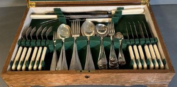 A six place setting James Walker Ltd canteen cutlery.