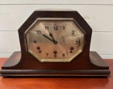 An Oak eight day mantel clock