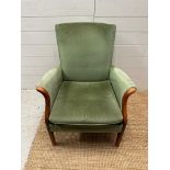 A green upholstered Parker Knoll armchair AF