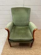 A green upholstered Parker Knoll armchair AF