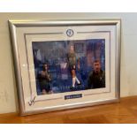 A framed and signed poster of "The Chelsea Football Club" player Peter Bonetti