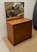 A Mid Century dressing table comprising of four drawers and mirror over AF (H130cm W77cm D46cm)