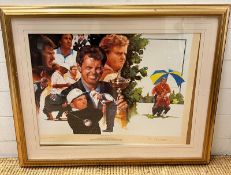 A framed print of Ryder Cup Victors 1995 signed 545/795 (80cm x 70cm)