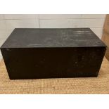 A large black painted box with handles (H40cm W92cm D47cm)